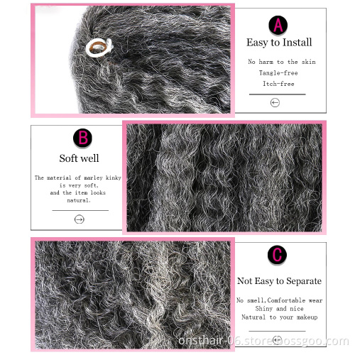 20 inch  afro Kinky Twist Marley Braid Hair Crochet Synthetic Braiding Hair Crochet Braids Hair Extensions Bulk Black Brown